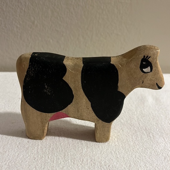 4 Vintage Primitive Wood Carved Hand Painted Farm Animals - Picture 4 of 14